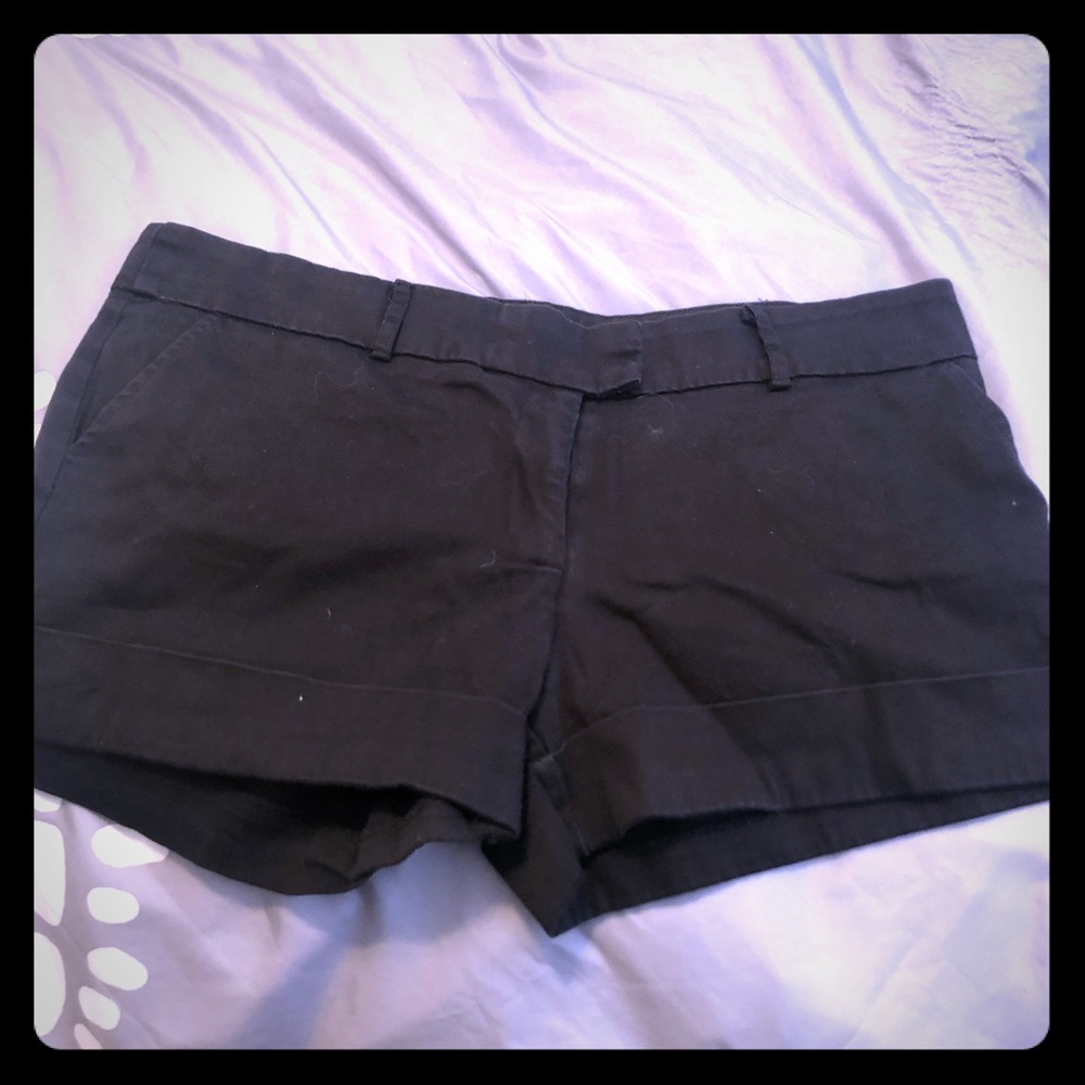 Black cuffed shorts